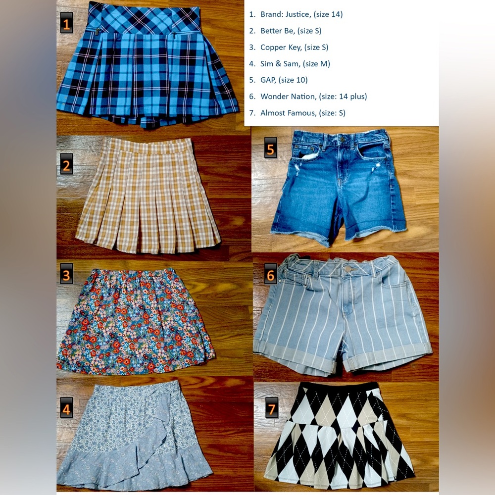 bundle of skirts and shorts